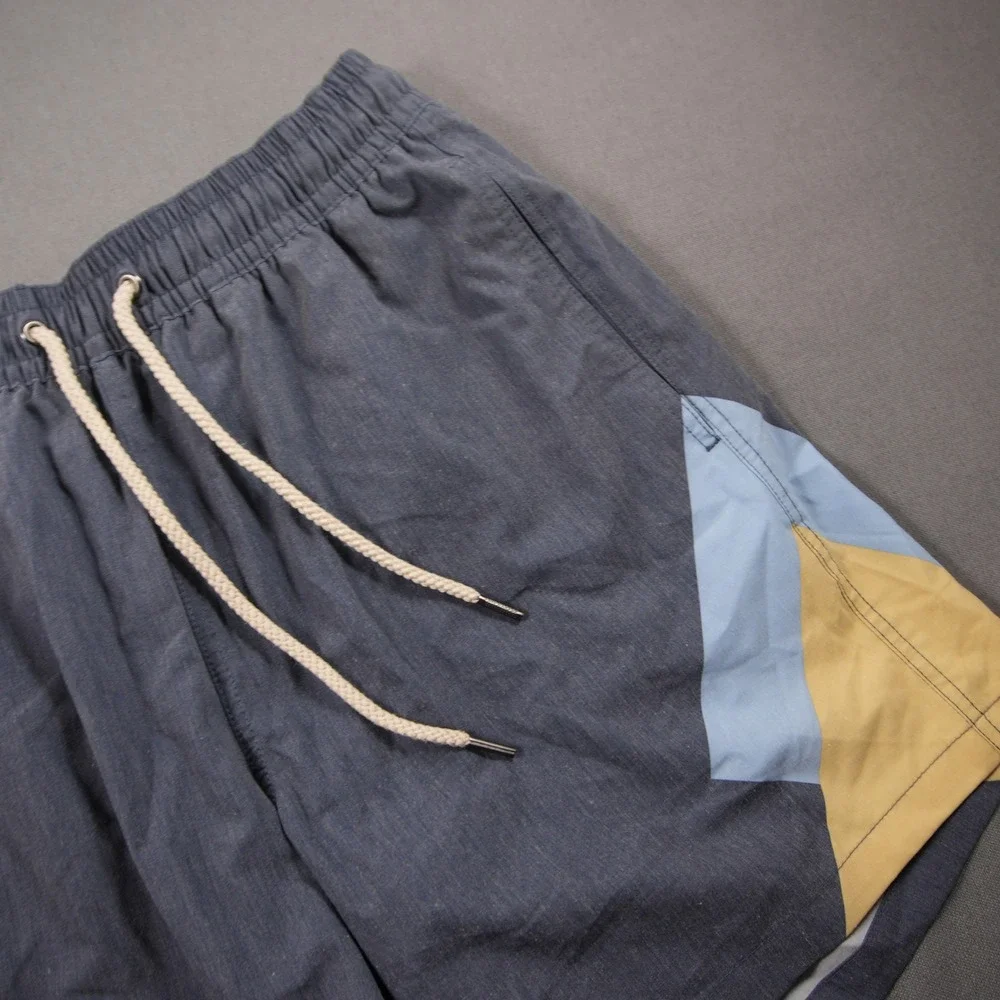 Fair Harbor Recycled Colorblock Stretch Men Swim Trunks M Retro Coastal Surf